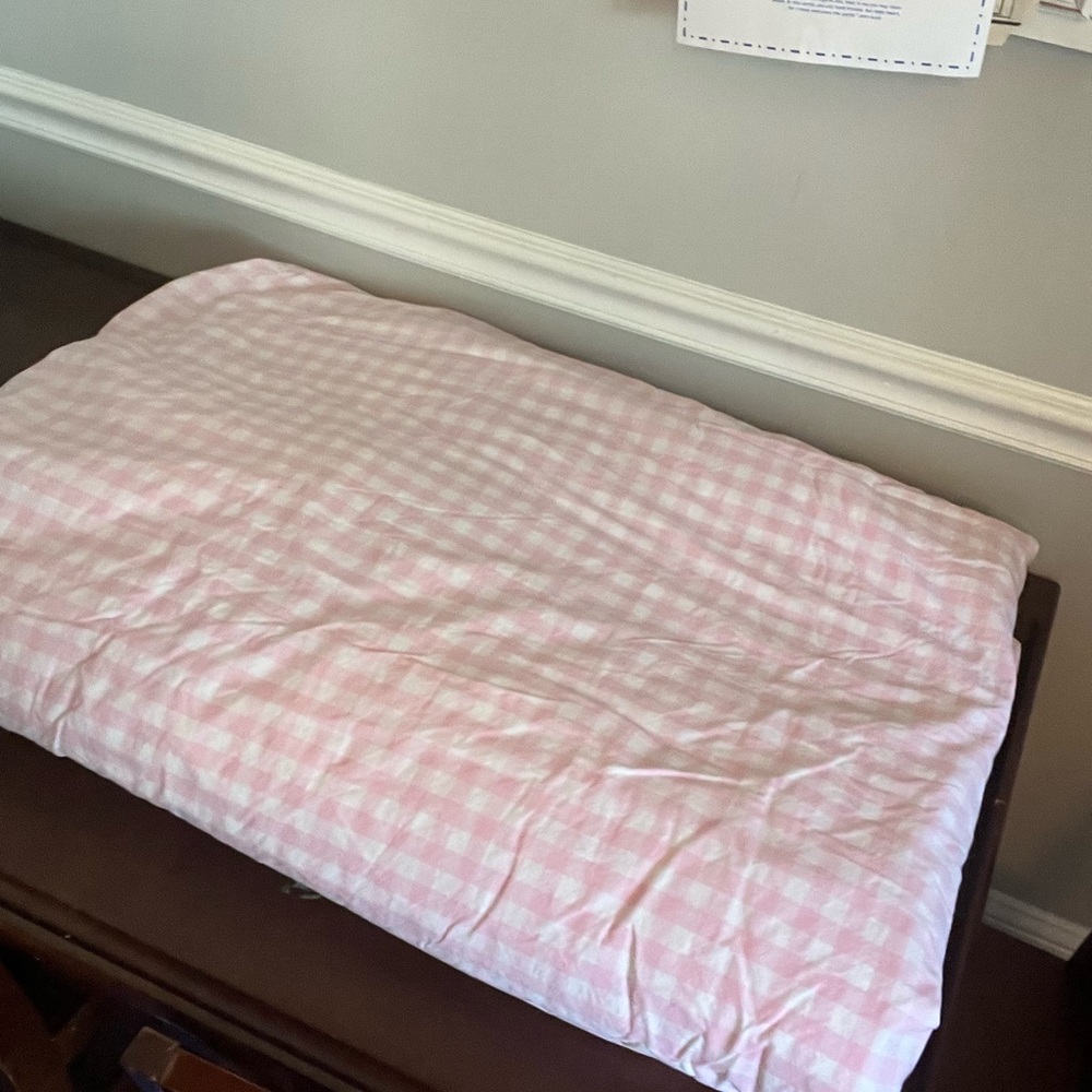 Pottery Barn Pink Gingham Bedding Set